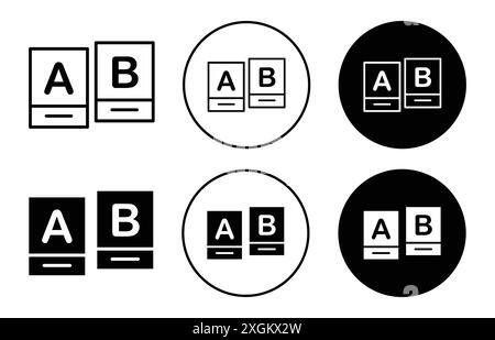 A-B Testing icon logo sign vector outline in black and white color Stock Vector