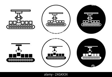 Assembly Icon logo sign vector outline in black and white color Stock Vector