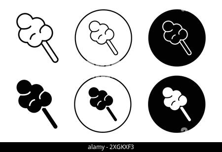 Cotton candy icon logo sign vector outline in black and white color Stock Vector