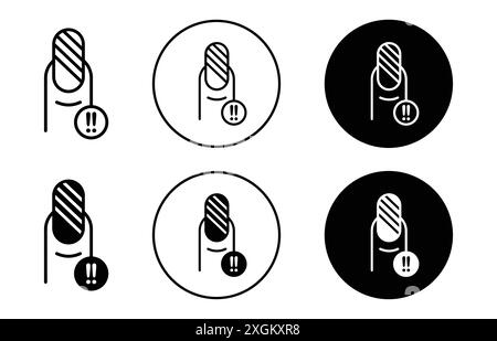 Nail fungus color icon logo sign vector outline in black and white color Stock Vector