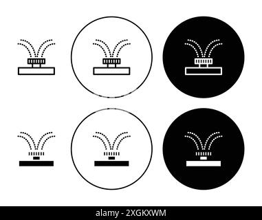 Irrigation icon logo sign vector outline in black and white color Stock Vector