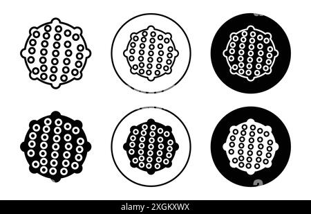 Massage ball icon logo sign vector outline in black and white color Stock Vector