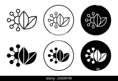 plant based protein icon logo sign vector outline in black and white color Stock Vector