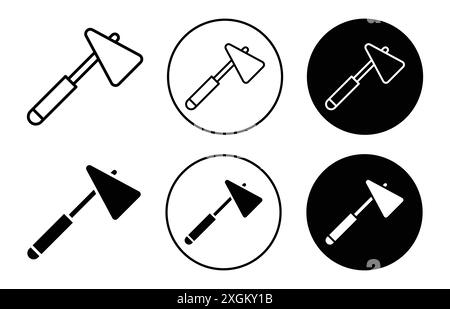reflex hammer icon logo sign vector outline in black and white color Stock Vector