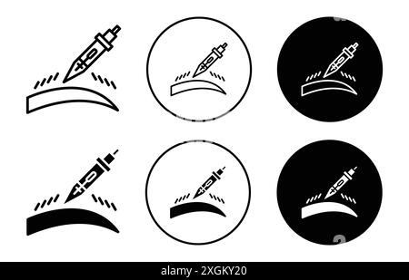 Pigment icon logo sign vector outline in black and white color Stock ...