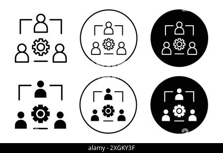 Third party icon logo sign vector outline in black and white color Stock Vector