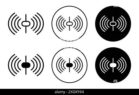 Sensor icon logo sign vector outline in black and white color Stock Vector