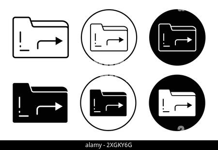 Share folder line icon logo sign vector outline in black and white color Stock Vector