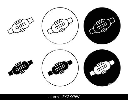 Smartband icon logo sign vector outline in black and white color Stock Vector