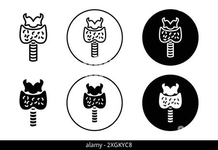 Thyroid gland icon logo sign vector outline in black and white color Stock Vector