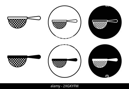 sieve icon logo sign vector outline in black and white color Stock Vector