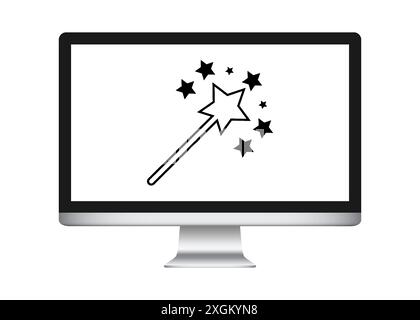 Modern style magic wand. Wand icon. Stock Vector