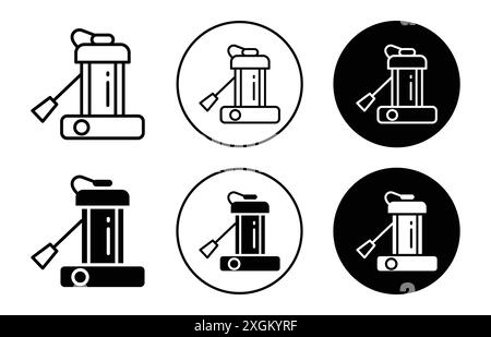 Sump Pump icon logo sign vector outline in black and white color Stock Vector