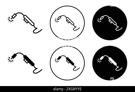 Welding icon logo sign vector outline in black and white color Stock Vector