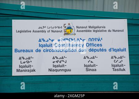 Welcomesign Inuktitut Multilingual Iqaluit Constituency Offices sign in English, French and ...