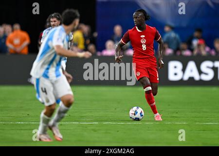 East Rutherford, United States. 16th Nov, 2022. EAST RUTHERFORD, UNITED STATES - JULY 10: Ismael Kone of Canada in action during the CONMEBOL Copa America USA 2024 match between Canada and Argentina at MetLife Stadium on July 10, 2024 in East Rutherford, United States. (Photo by Pablo Morano/BSR Agency) Credit: BSR Agency/Alamy Live News Stock Photo