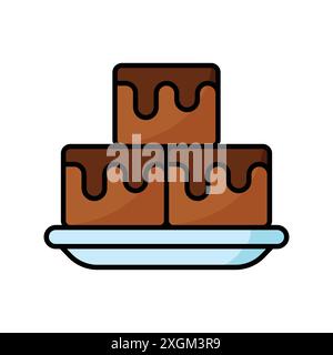 brownies icon vector design template in white background Stock Vector