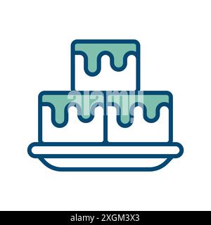 brownies icon vector design template in white background Stock Vector