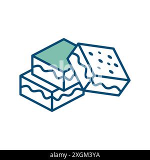 brownies icon vector design template in white background Stock Vector