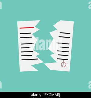 Torn documentation icon. Torn file icon. Vector. Stock Vector