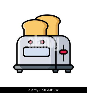 toaster icon vector design template in white background Stock Vector