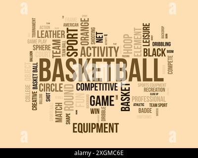 Basketball wordcloud template. Sport concept vector background. Stock Vector