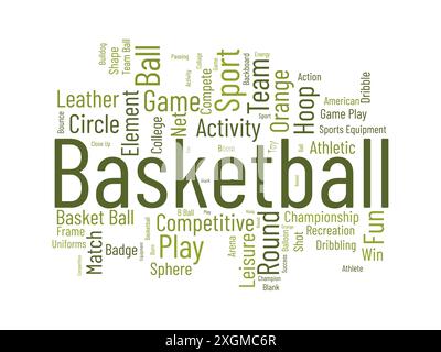 Basketball wordcloud template. Sport concept vector background. Stock Vector
