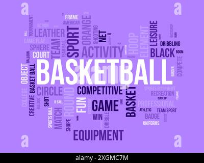 Basketball wordcloud template. Sport concept vector background. Stock Vector