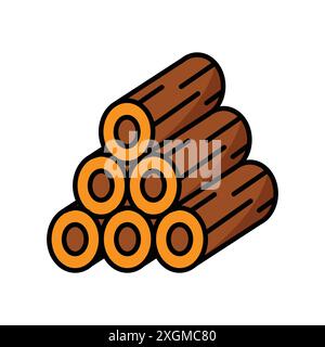 wood log icon vector design template in white background Stock Vector