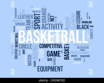 Basketball wordcloud template. Sport concept vector background. Stock Vector
