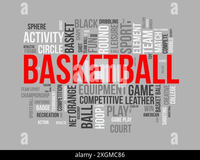 Basketball wordcloud template. Sport concept vector background. Stock Vector