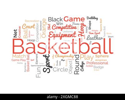 Basketball wordcloud template. Sport concept vector background. Stock Vector