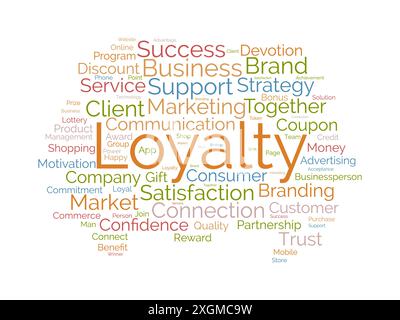 Loyalty wordcloud template. Progress management concept vector background. Stock Vector