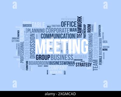Meeting wordcloud template. Business concept vector background. Stock Vector