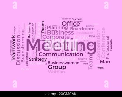 Meeting wordcloud template. Business concept vector background. Stock Vector