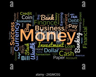 Money wordcloud template. Business concept vector background. Stock Vector