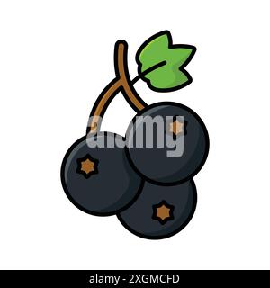 black currant icon vector design template in white background Stock Vector