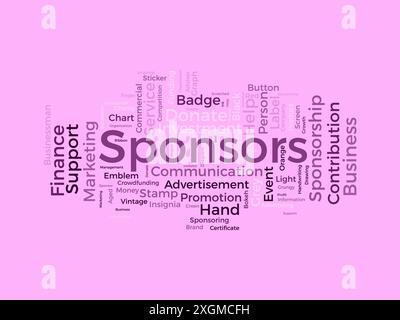 Sponsors wordcloud template. Advertisement concept vector background. Stock Vector