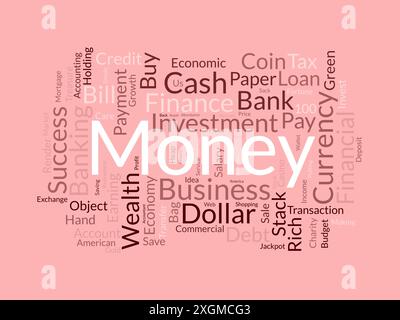 Money wordcloud template. Business concept vector background. Stock Vector