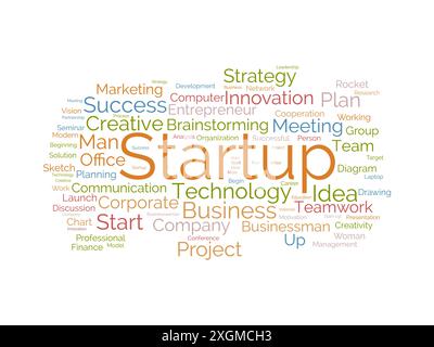 Startup wordcloud template. Business concept vector background. Stock Vector