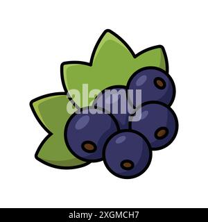 black currant icon vector design template in white background Stock Vector
