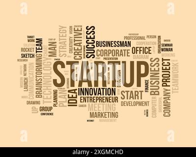 Startup wordcloud template. Business concept vector background. Stock Vector