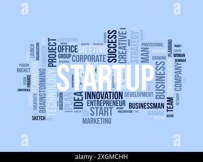Startup wordcloud template. Business concept vector background. Stock Vector