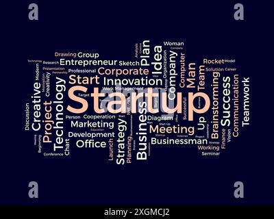Startup wordcloud template. Business concept vector background. Stock Vector