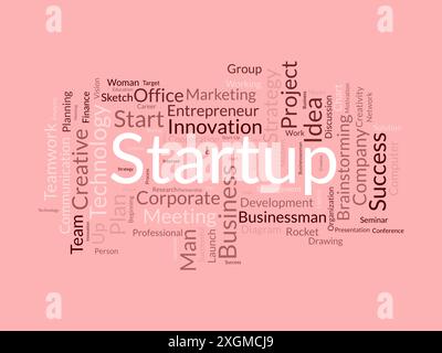 Startup wordcloud template. Business concept vector background. Stock Vector