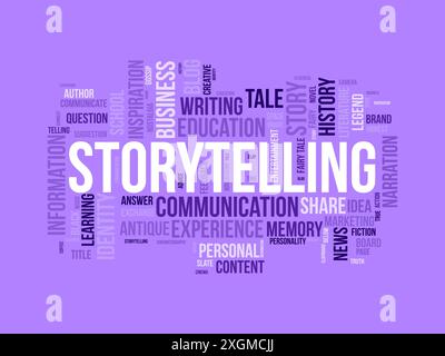 Storytelling wordcloud template. Literature concept vector background. Stock Vector