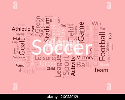 Soccer wordcloud template. Sport concept vector background. Stock Vector