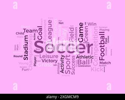 Soccer wordcloud template. Sport concept vector background. Stock Vector
