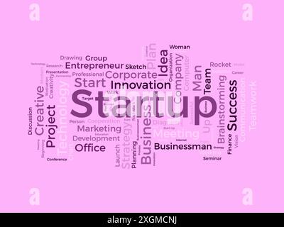 Startup wordcloud template. Business concept vector background. Stock Vector