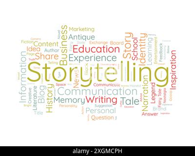 Storytelling wordcloud template. Literature concept vector background. Stock Vector